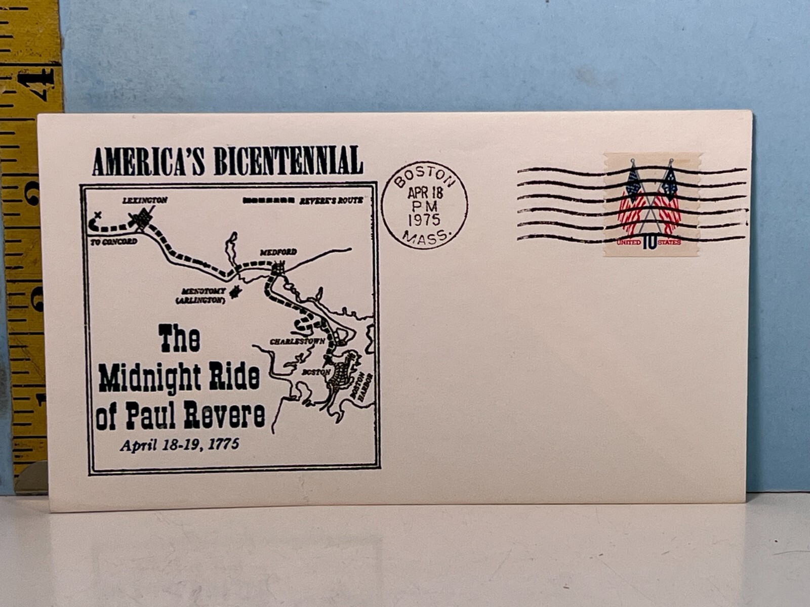 1975 America\'s B Ride of Paul Revere envelope Boston Mass