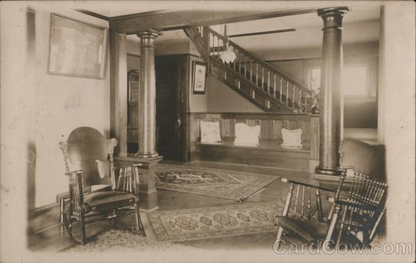 RPPC Victorian Home Interior Real Photo Post Card Vintage