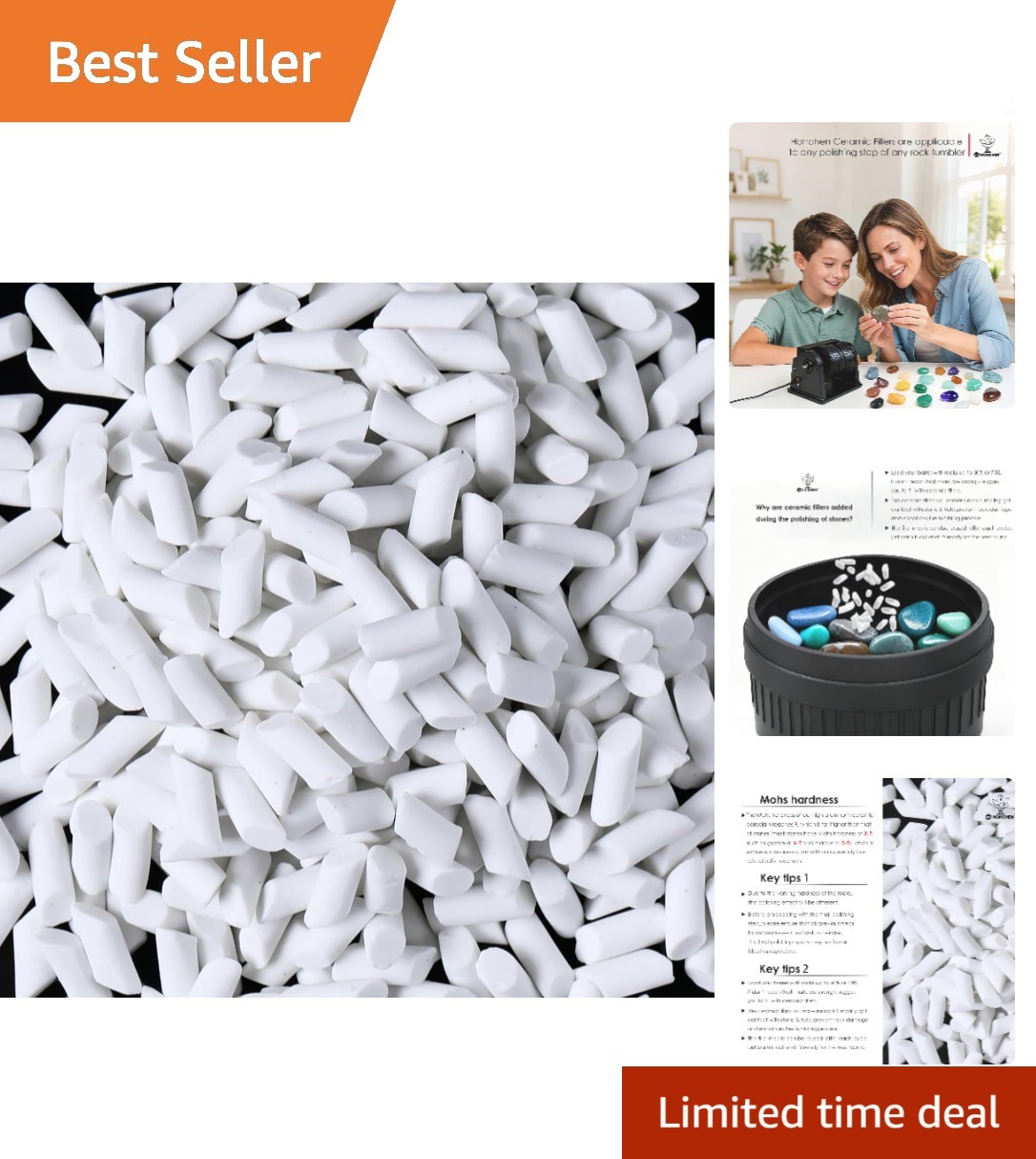 Innovative 1 Pound Ceramic Tumbling Media - 3/16