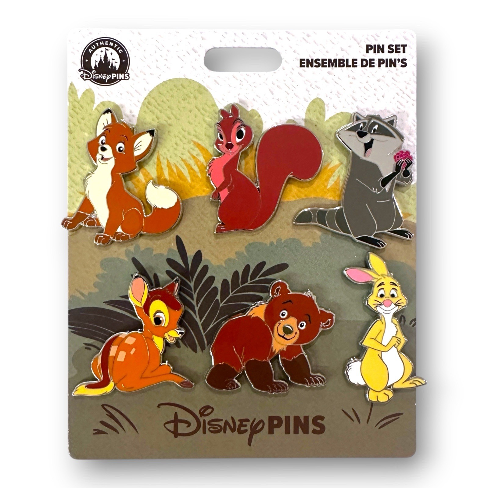 2026 Disney Parks Forest Critters Booster 6 Pin Set Rabbit Bambi Tod Meeko Koda