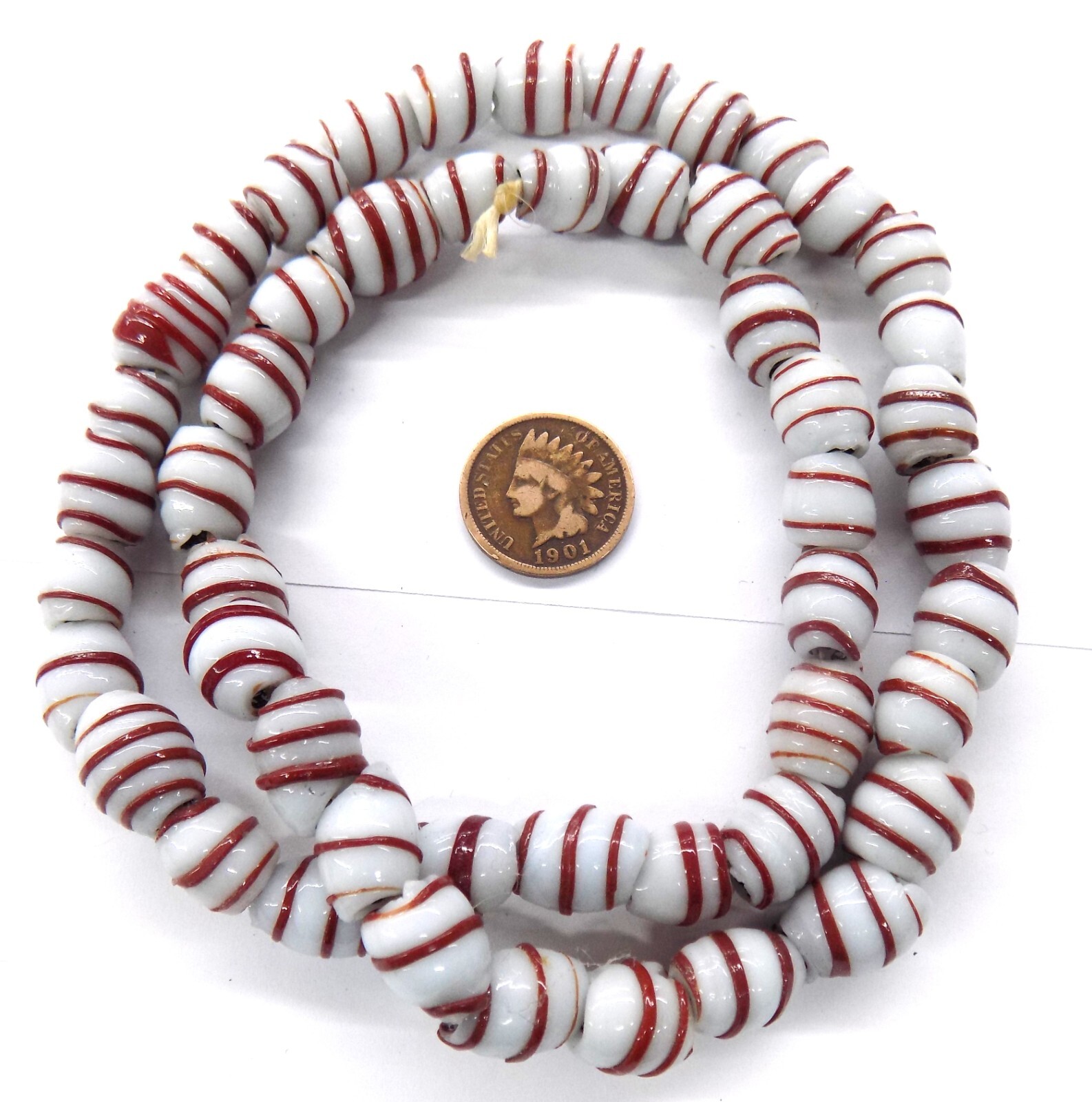 Early 1600\'s style Wire Wound African Trade Beads Bin T189