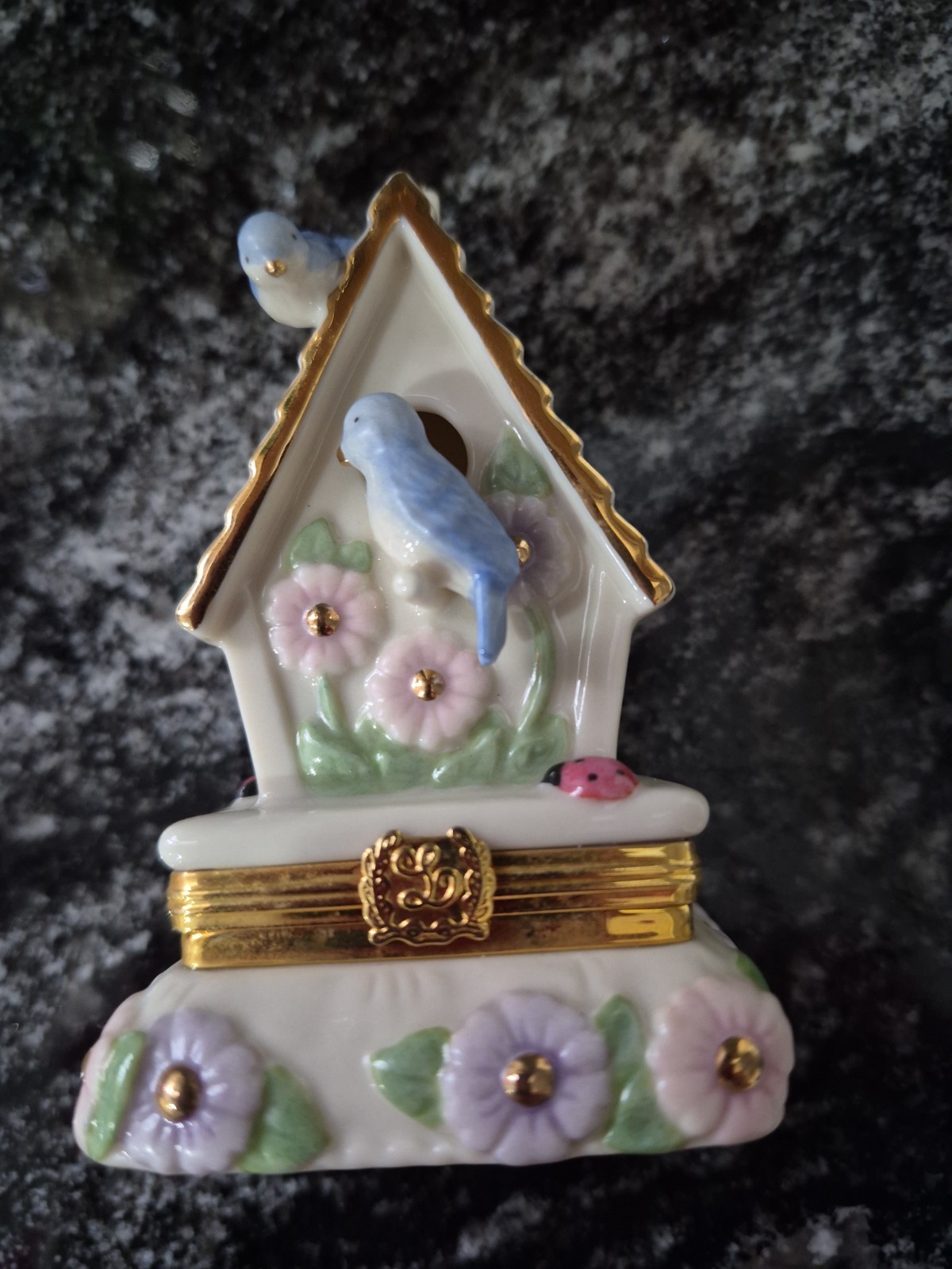Lenox Treasures Birdhouse Garden Treasure Box Porcelain Trinket Box