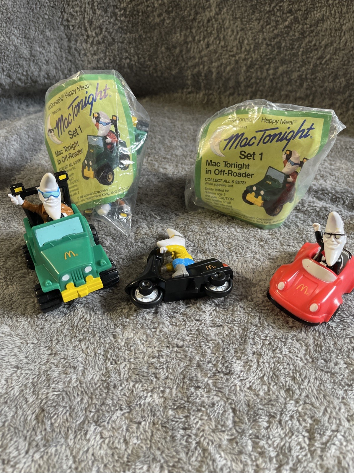 Mac Tonight 1988 McDonald\'s Happy Meal Figures Lot of 5 Vintage Moon Man