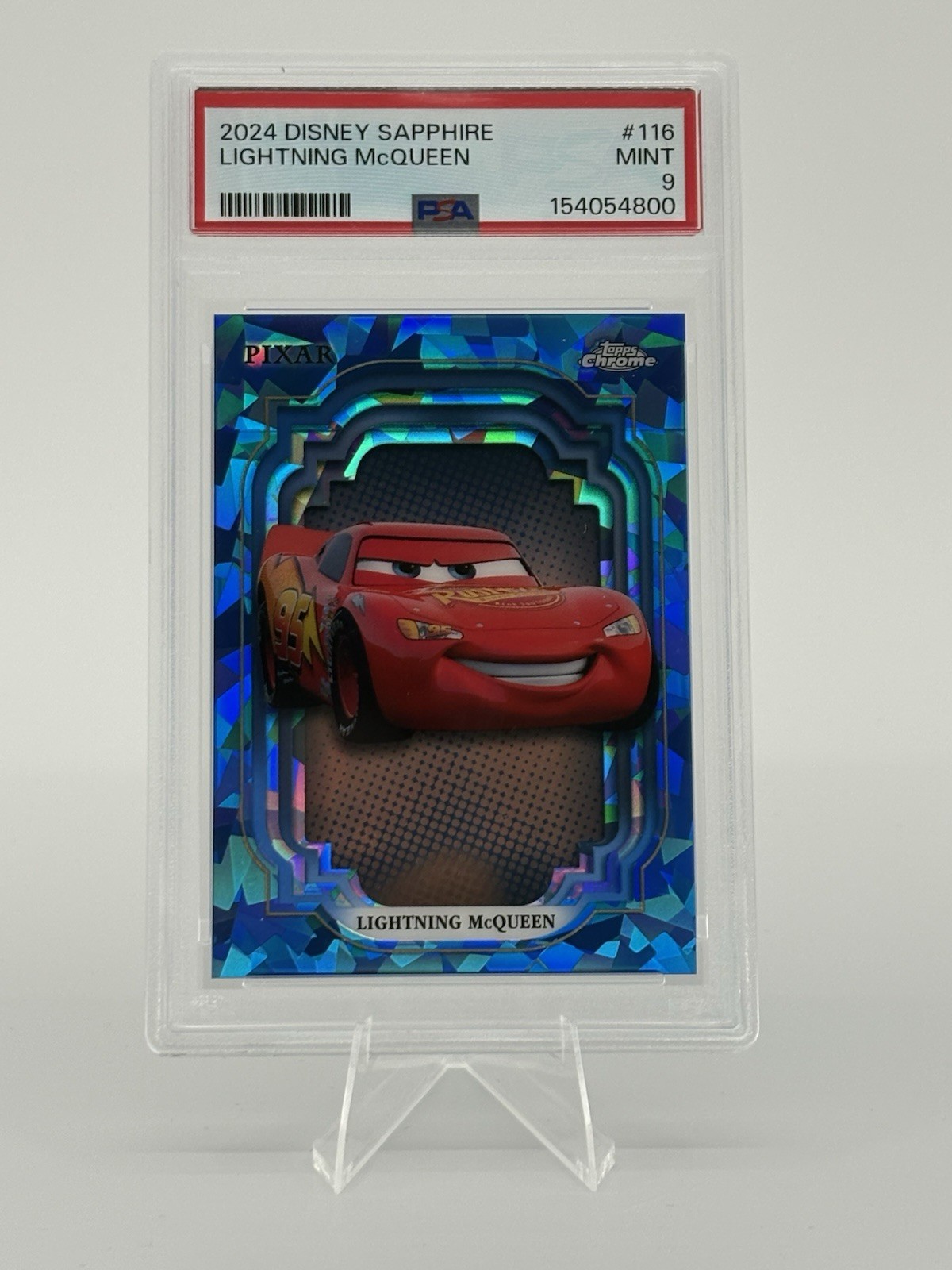 Topps 2024 Disney Sapphire Lightning McQueen #116 PSA 9