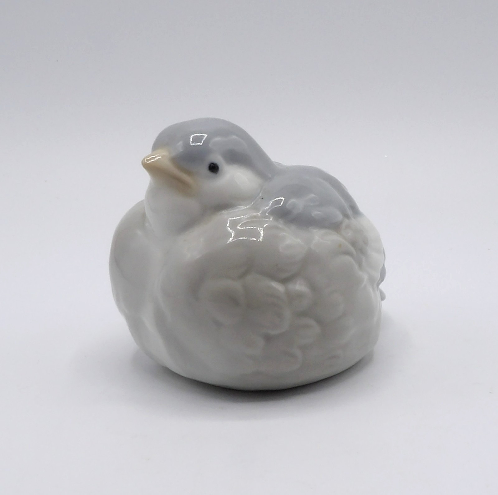 1970s Otagiri OMC Chubby Bird Figurine Blue Gray & White Porcelain