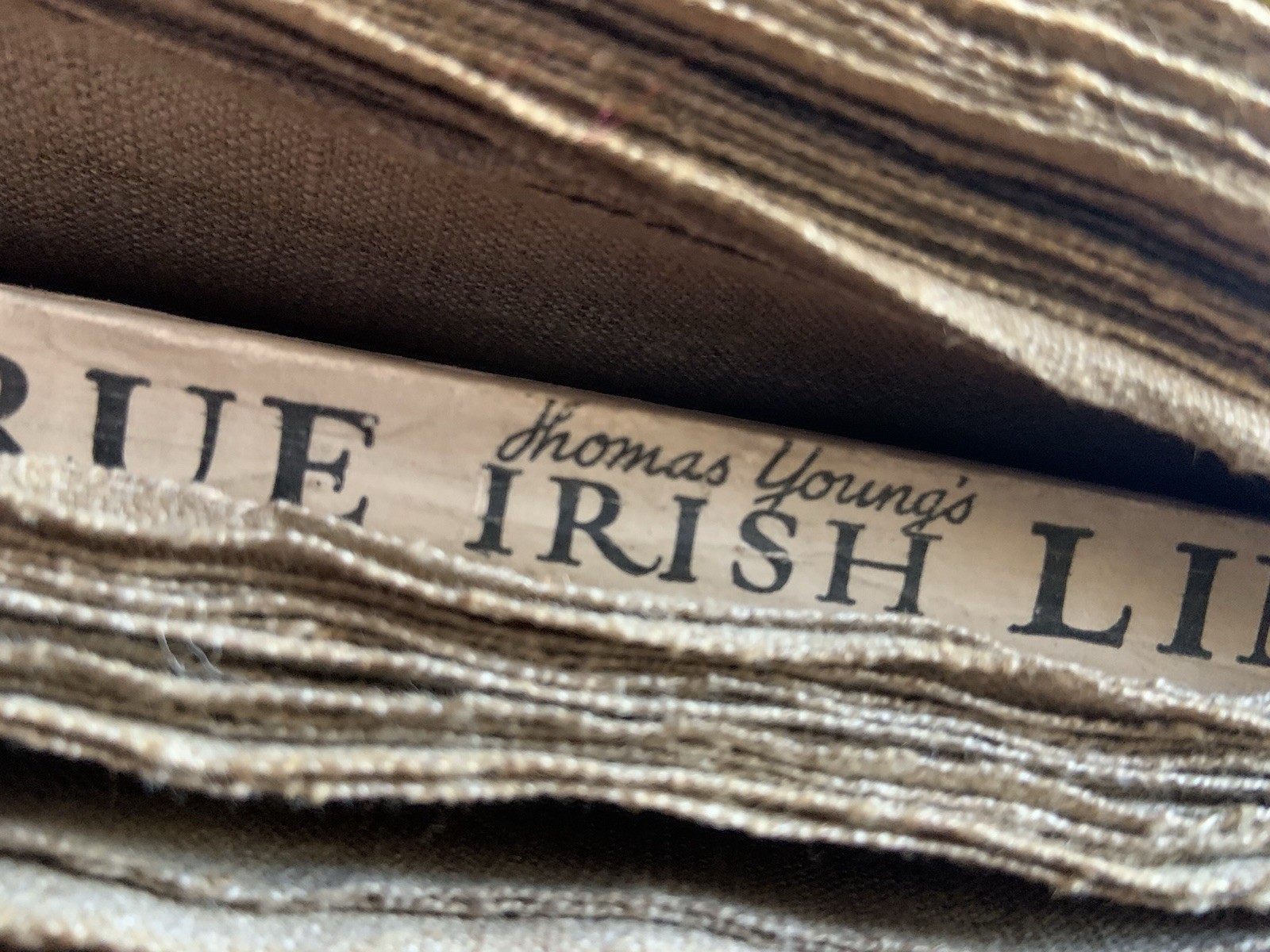 Antique Thomas Young's True Irish Linen 18in Wide Old Stock Fabric 17yds * read
