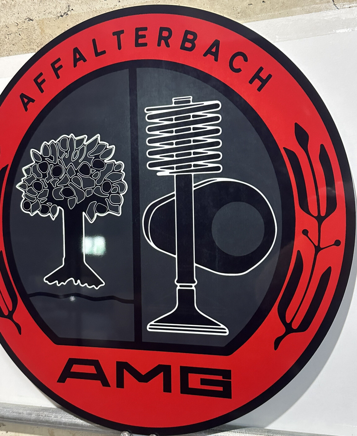 Large 14” AMG Mercedes Vintage Logo Reproduction Garage Sign