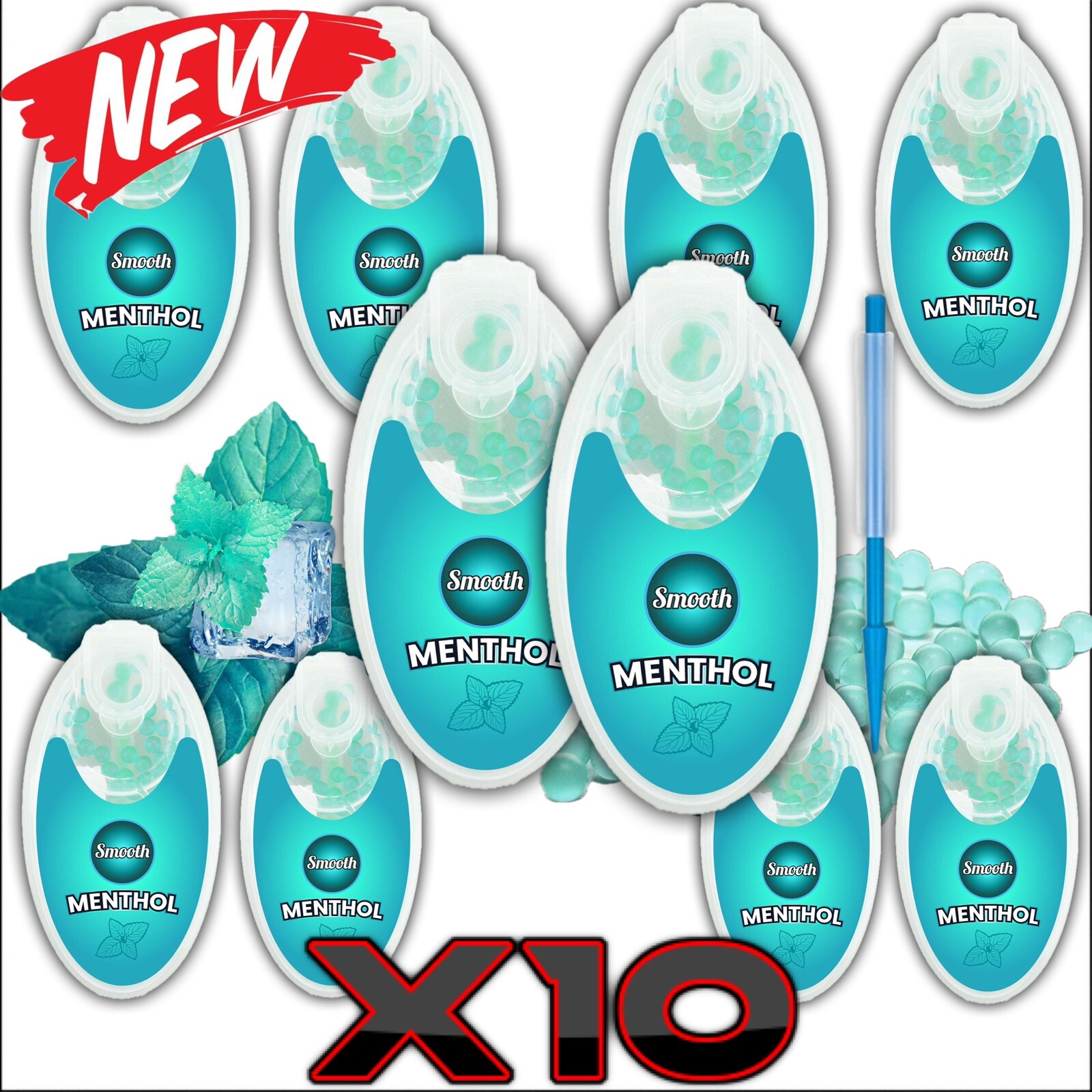Crush Balls Menthol Smooth Flavour Balls Crush Ball Burst Beeds (10 Pack)