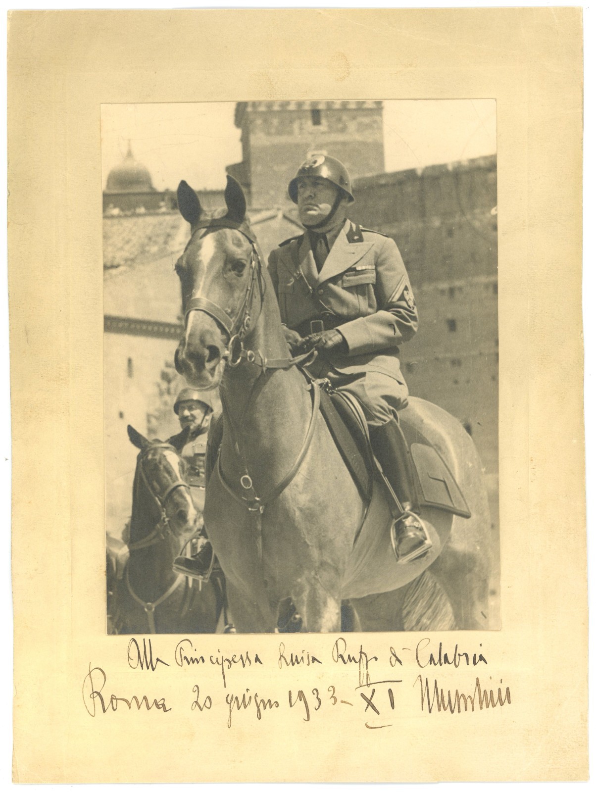 Benito Mussolini ~ Signed Autographed Oversized Horseback Photograph ~ JSA LOA