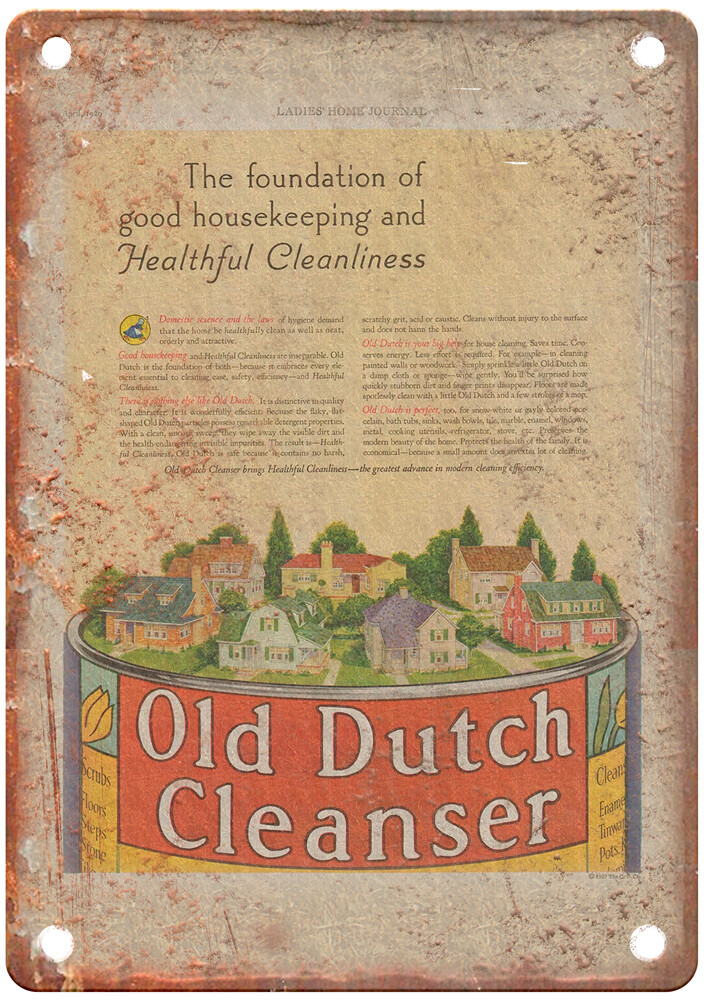 Old 1929 OLD DUTCH Cleanser Soap Kitchen Ad Retro Look Metal Sign ZF398 Old 1929 OLD DUTCH Cleanser Soap Kitchen Ad Retro Look Metal Sign ZF398