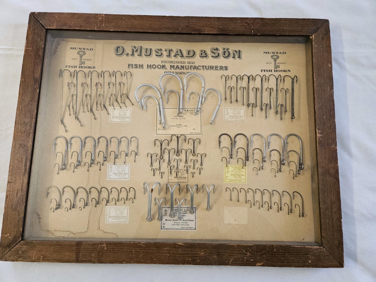 O.Mustad & Son\'s Fish Hook Stand Vintage Antique
