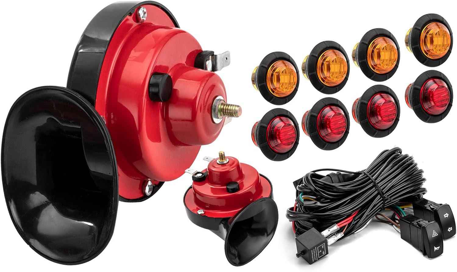 Universal Dual Horns & Turn Signal Kit Fit for Polaris Fit Can Am
