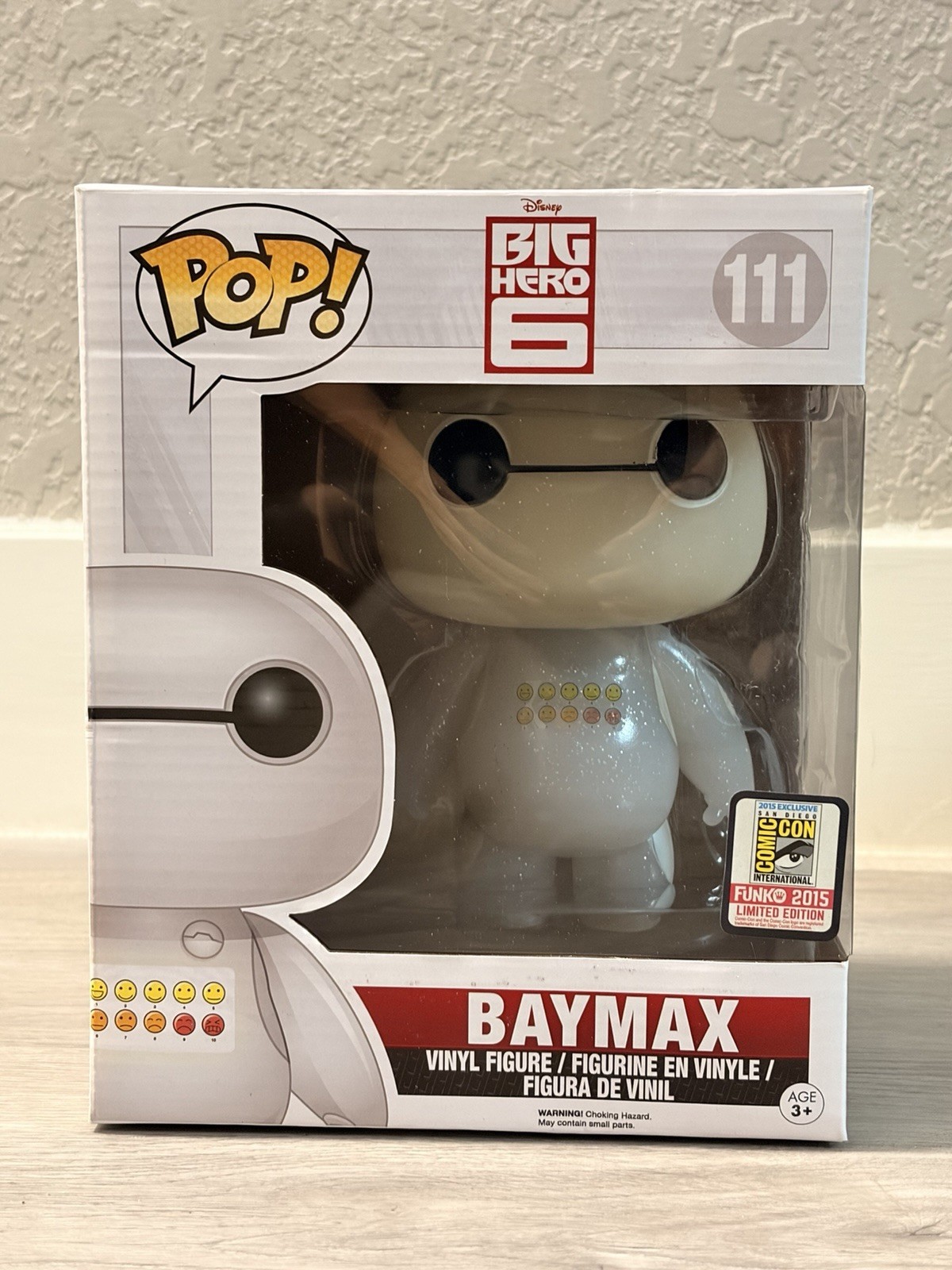 Funko Pop Big Hero 6 Baymax #111 Emotion 2015 SDCC Excl Glitter NIB RARE HTF