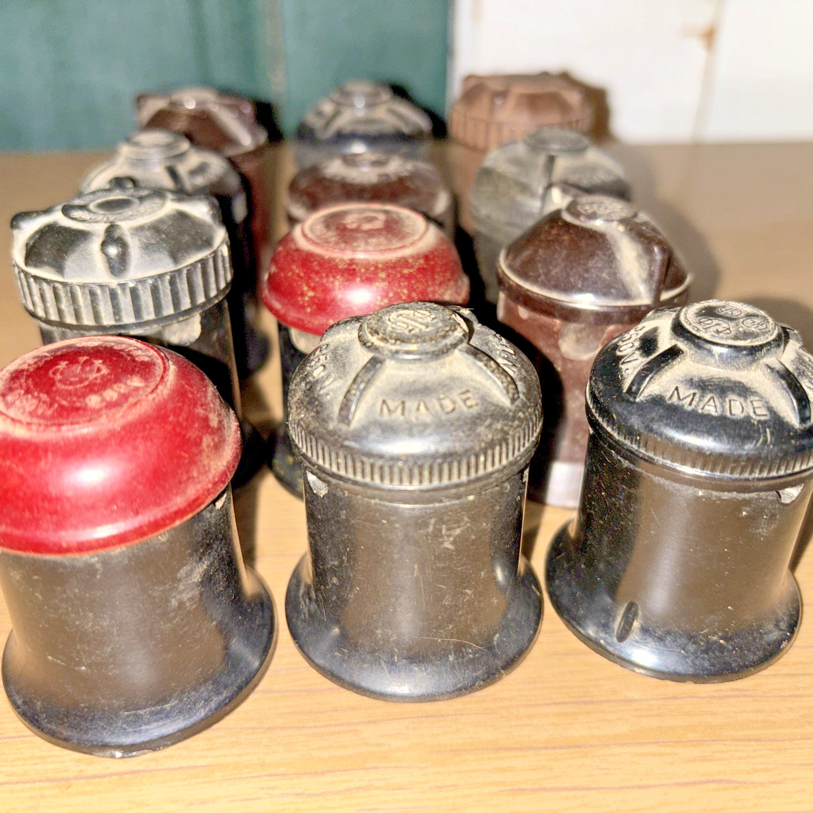 12 Antique Bakelite/ Phenolic In Line/String Light Bulb Sockets *Edison Style*