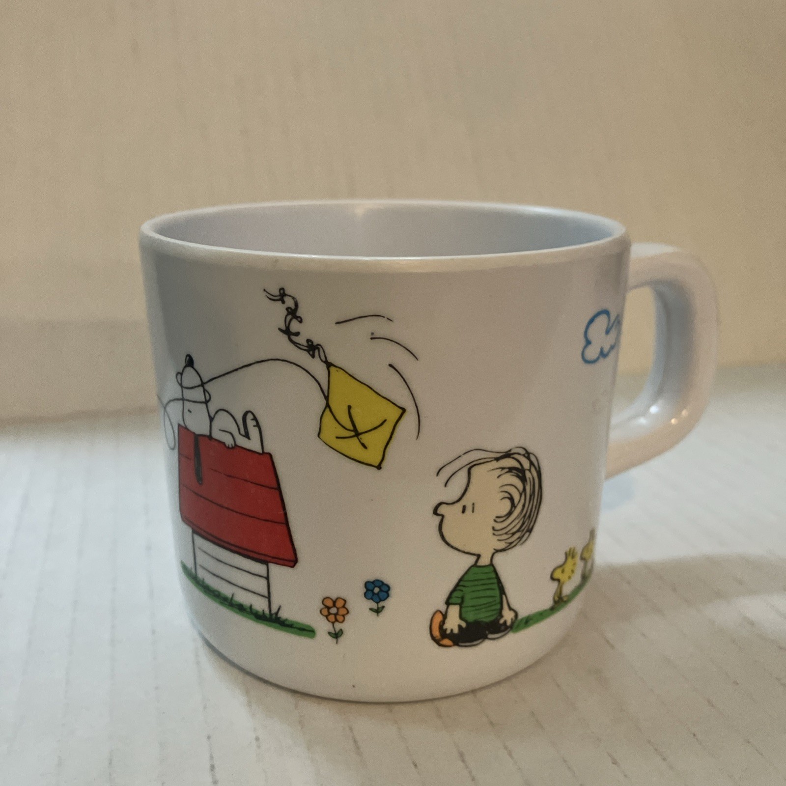 Vintage 1965 Peco Peanuts Snoopy Charlie Brown Melamine Small Mug Cup Decor