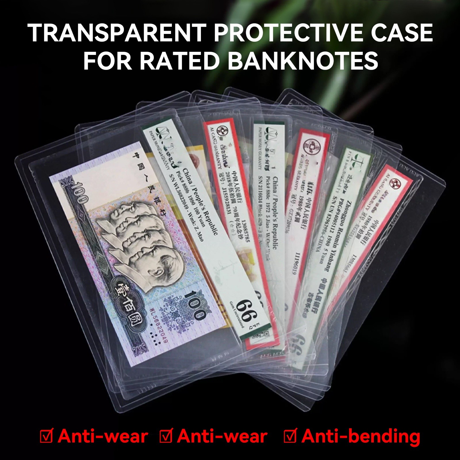 10Pcs Thick Clear Storage Case for PMG/ACG/PCCB Graded Note Slab Currency Sleeve