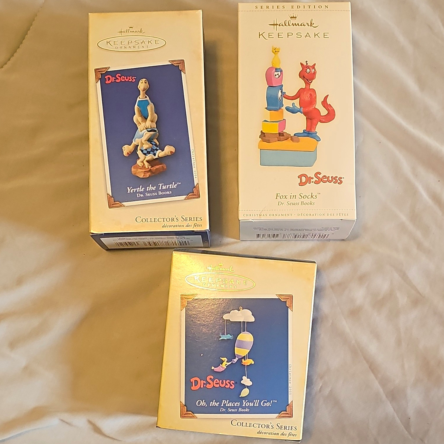 Hallmark Keepsake Dr. Seuss Collector\'s Series Ornament Lot 3 Yertle & Fox 2005