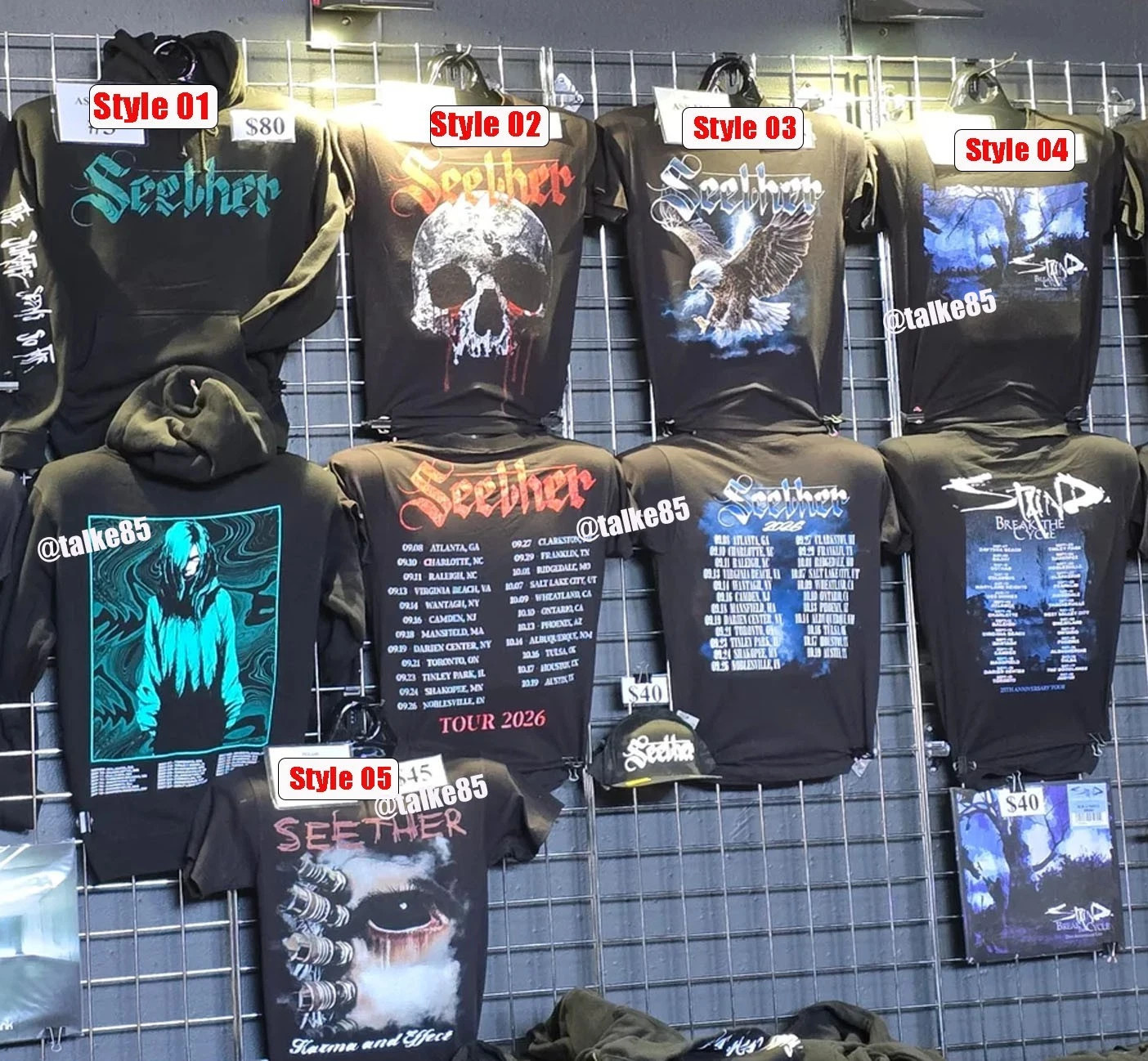 Staind, Seether Break The Cycle Tour 2026 Merch T Shrt Reprint