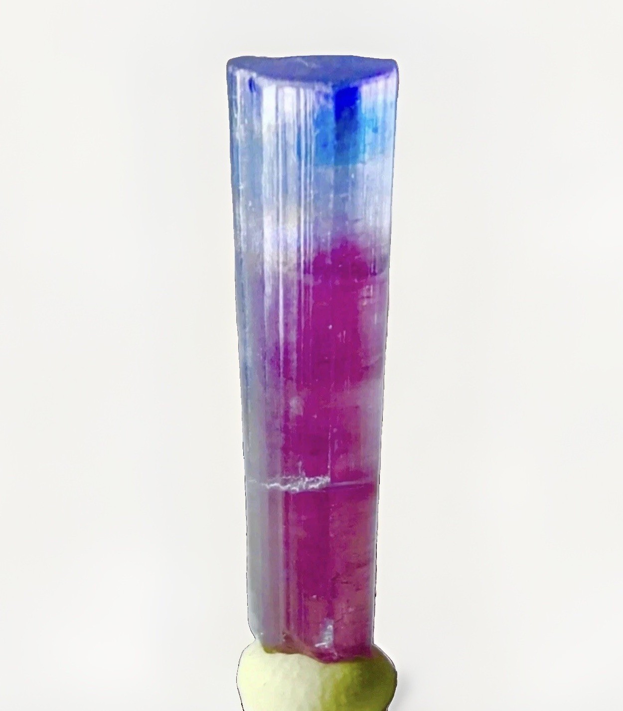 Rare Spectacular Purple Cap Tourmaline Crystal Natural Raw Mozambican Specimen
