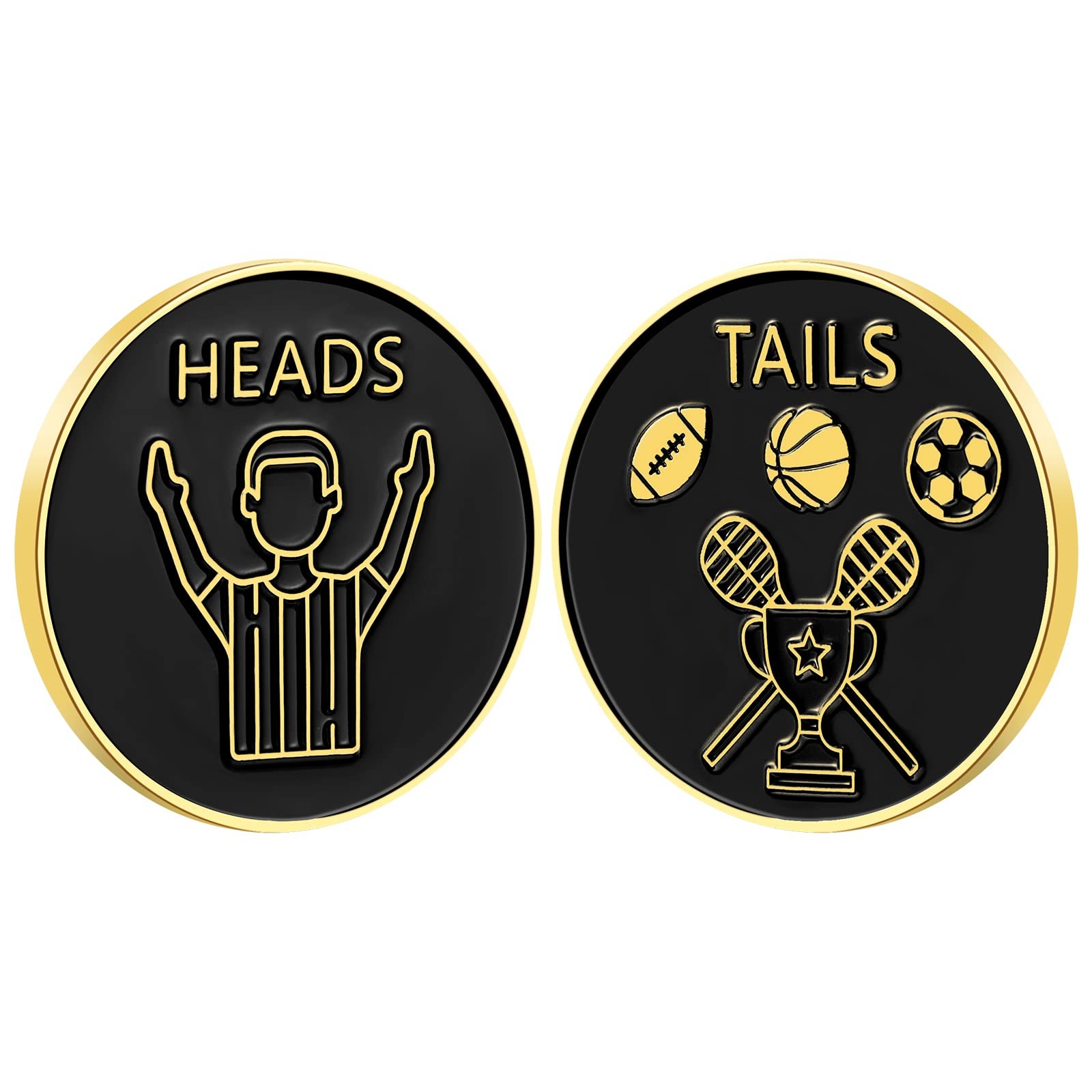 Jexine 2 Pcs Referee Flip Coin Soccer Portable Anti Rust Hard Alloy...