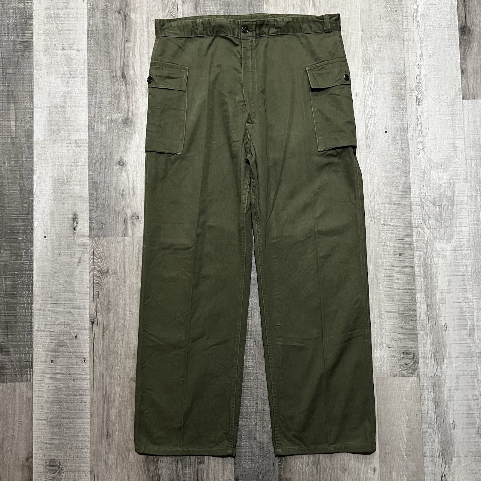 VTG 1950s Korean War M-43 Military Field Pants 13 Star High Pocket Big Size 39