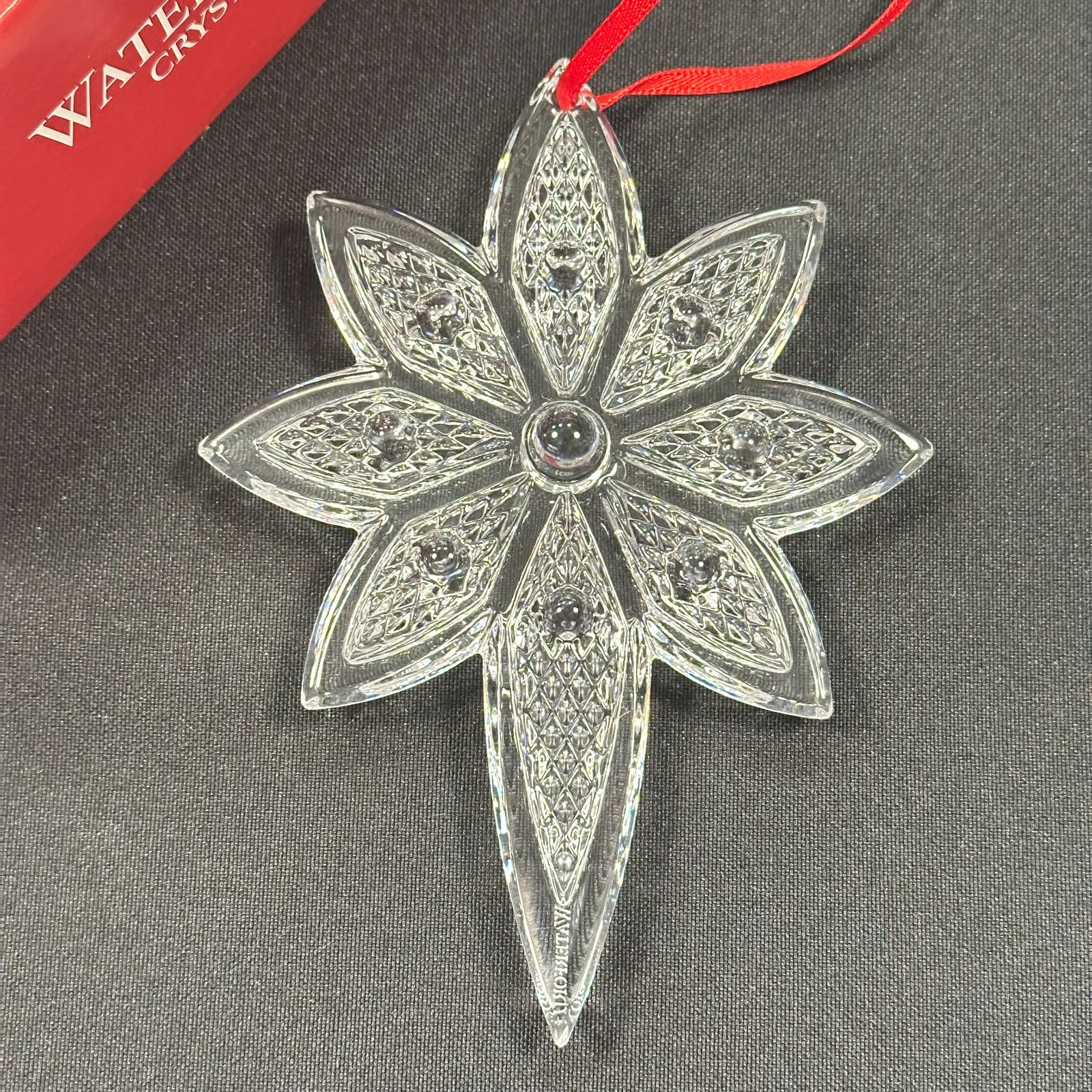 Waterford Crystal 2016 Snowstar Christmas Ornament w/ Box & Ribbon