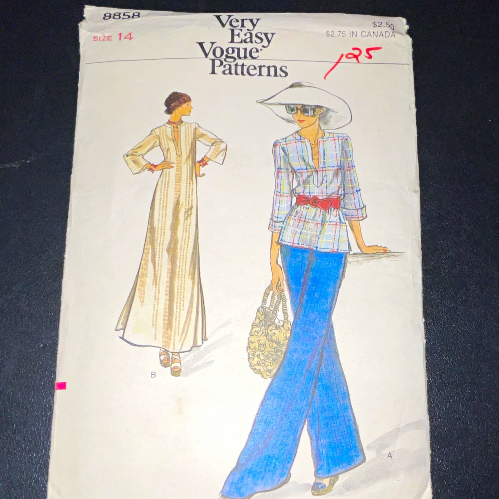 Vogue Very Easy Vogue 8858 Women’s Top & Dress Sewing Pattern Size 14 Vintage