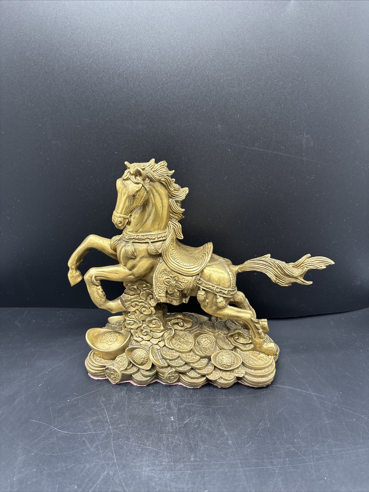 Stunning BRABUD Solid Brass Money Running Horse Statue Chinese Handmade Stunning BRABUD Solid Brass Money Running Horse Statue Chinese Handmade