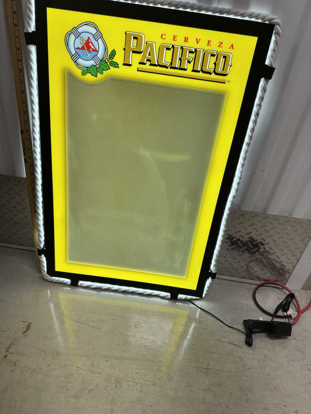 Pacifico Menu Board Light Up Cerveza Beer Fish Boat LED Bar Sign New Authentic