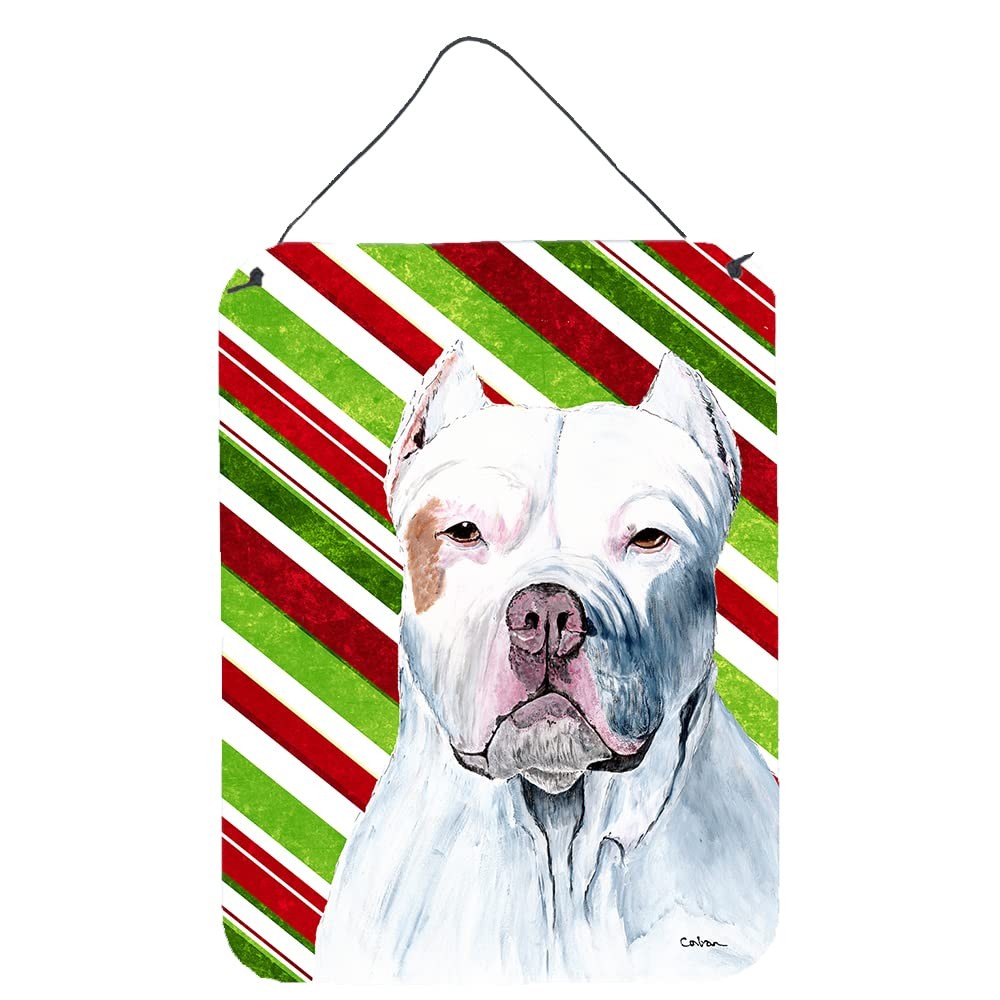 Caroline's Treasures Pit Bull 12x16 Aluminum Metal Sign Christmas