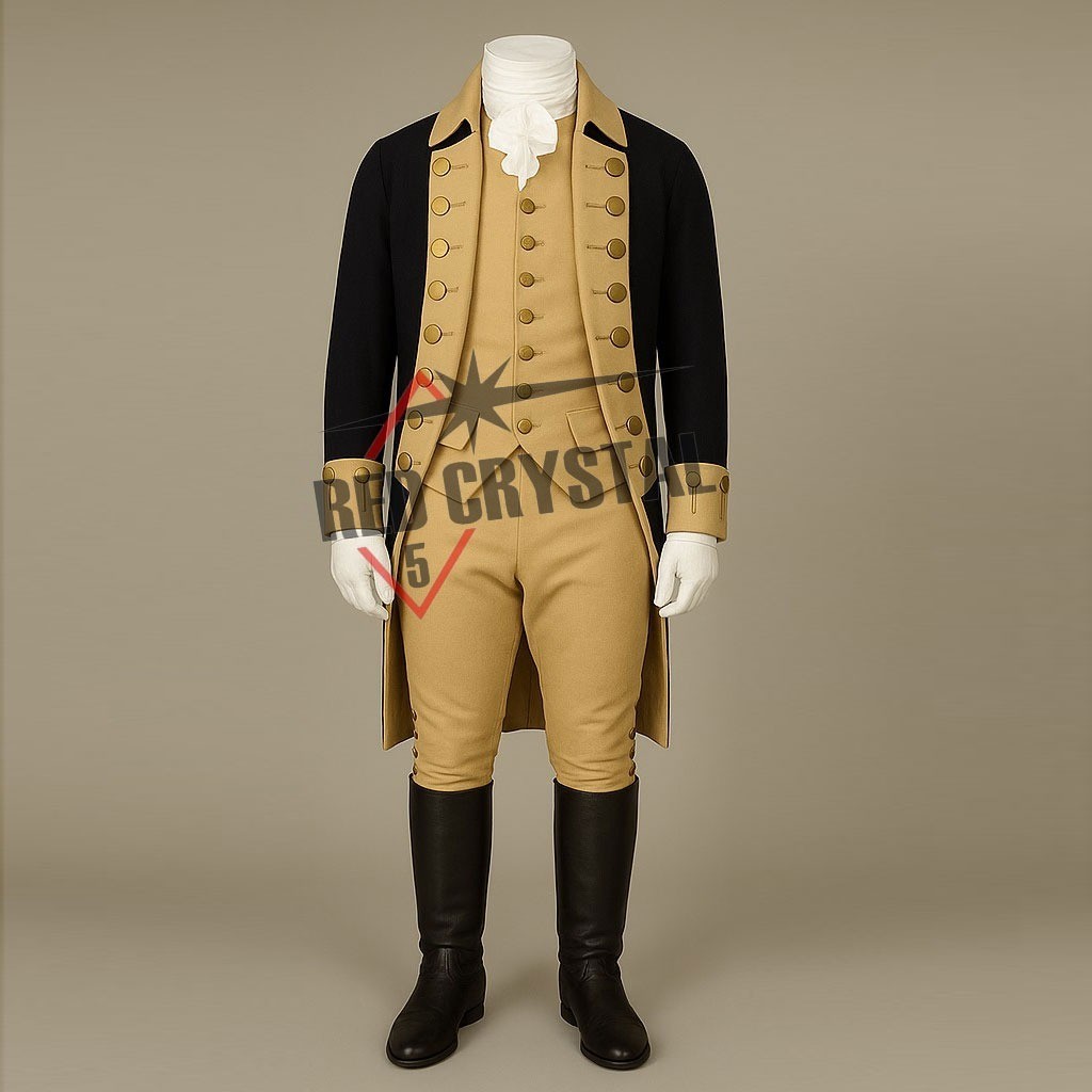 Navy Blue George Washingtons General Revolution War Wool Men Coat+Vest&Breeches