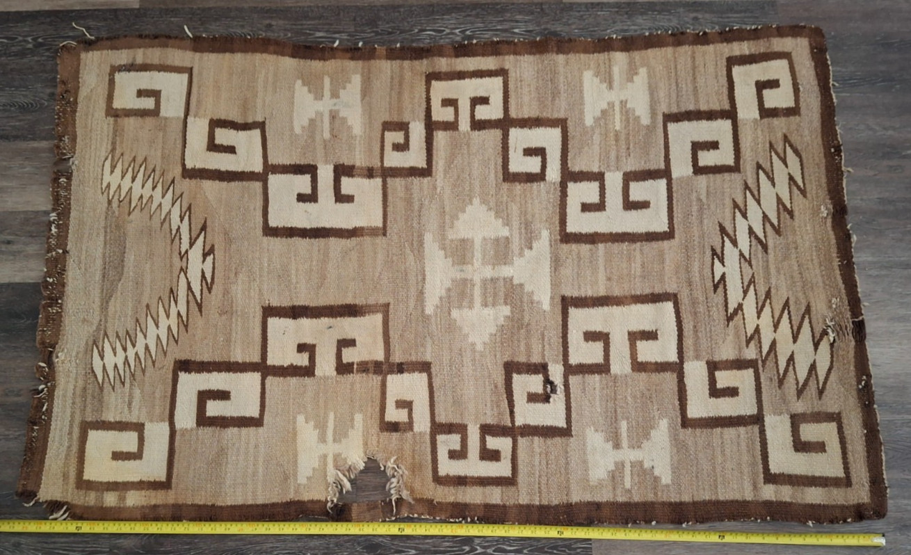 Vintage Authentic Navajo Wool Woven Rug 40 Vintage Authentic Navajo Wool Woven Rug 40