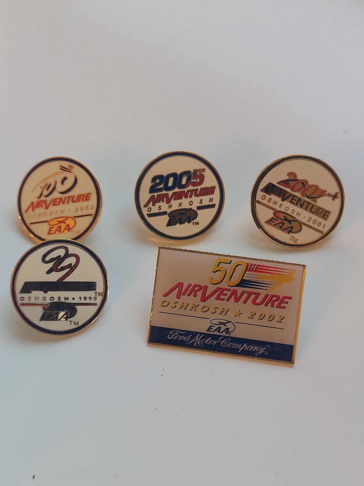 Vintage EAA Air Adventure Pin Lot of 5 Lapel Pins 