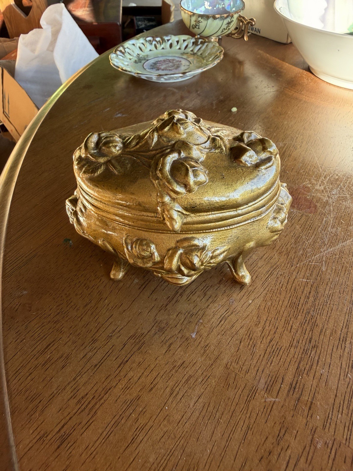 Antique Art Nouveau Jewelry Box Casket B & W
