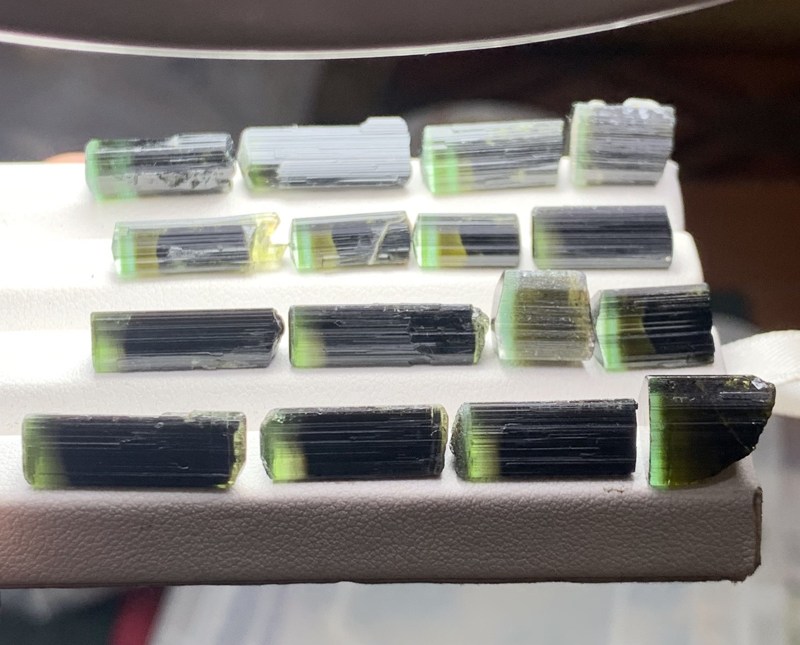 20 Grams Steknala Green Cap Tourmaline Crystals 