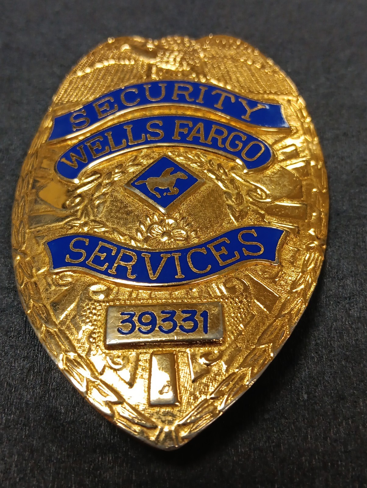 Obsolete Wells Fargo Security Services Officer Guard Badge Large 3.50\