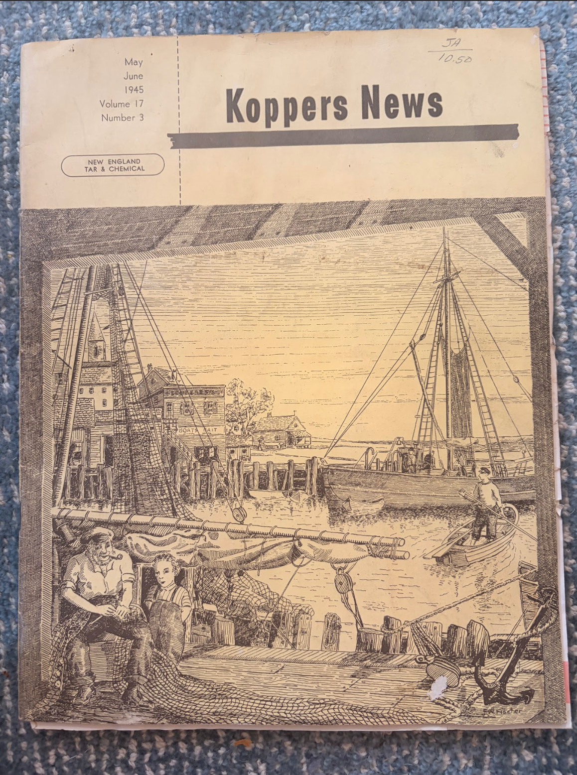 FREE SHIP 1945 Koppers News WWII Vintage