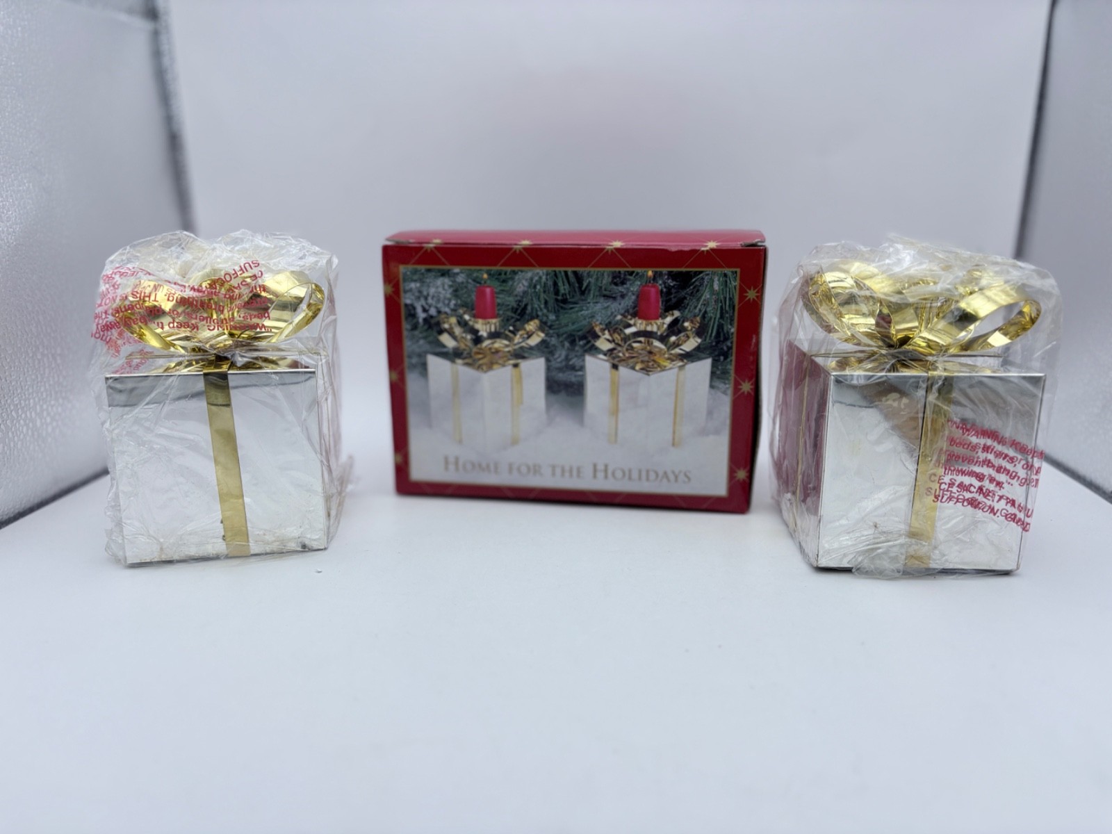 Vintage Home For the Holidays Silverplate and Brass Christmas Candleholders