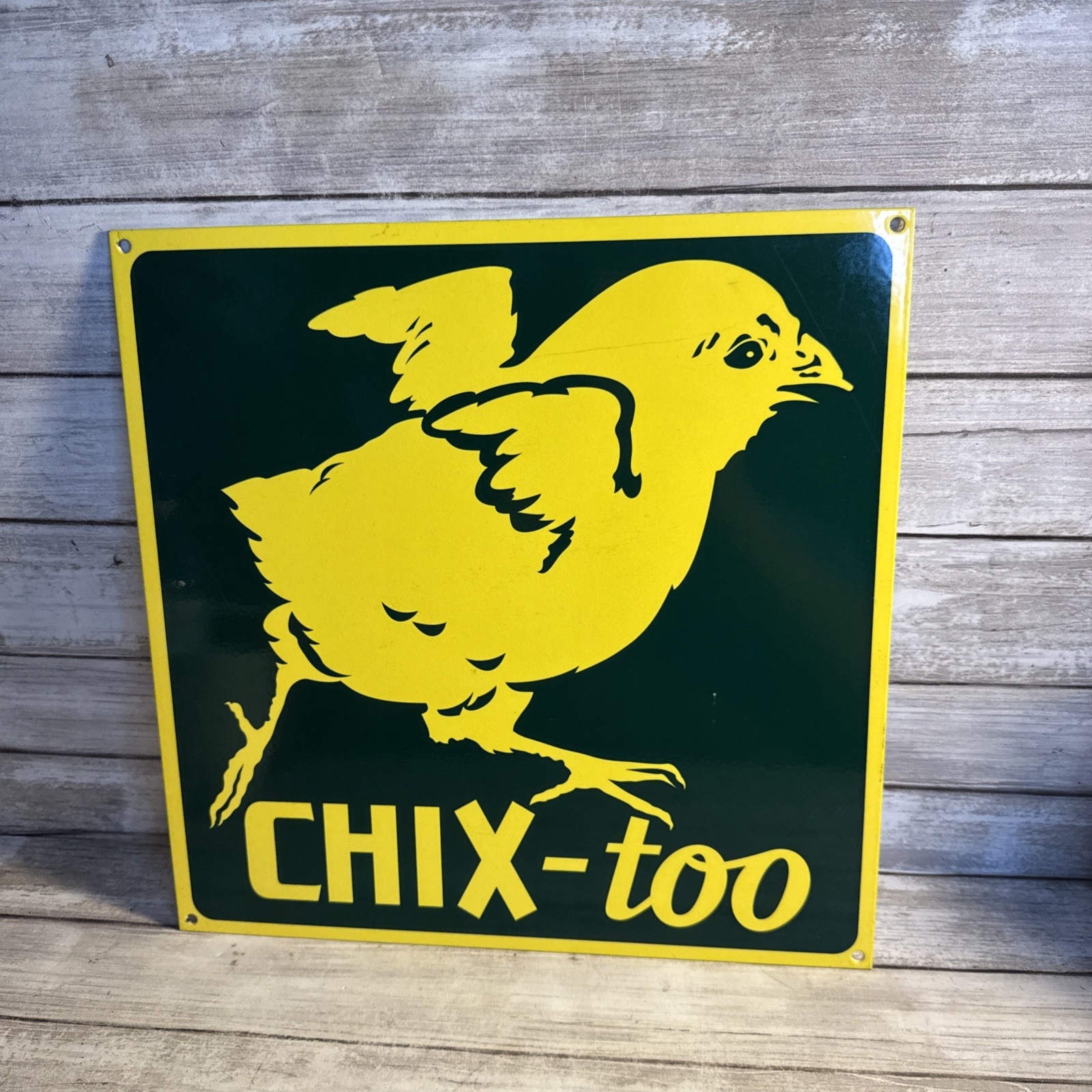 DEKALB CHIX-too Metal Sign 12” X 12” Green Yellow Farm Seed Feed Ships Free DEKALB CHIX-too Metal Sign 12” X 12” Green Yellow Farm Seed Feed Ships Free