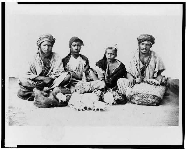 Photo:Cairo Egypt 1860s Group of Four Native Men Baskets Headdress