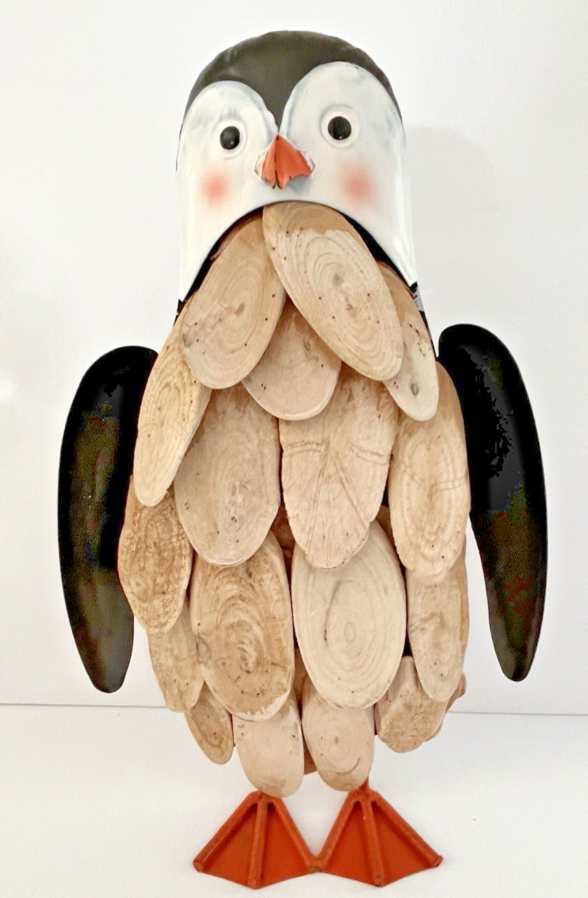Penguin Full Grain Wood Slices and Metal 12.75\