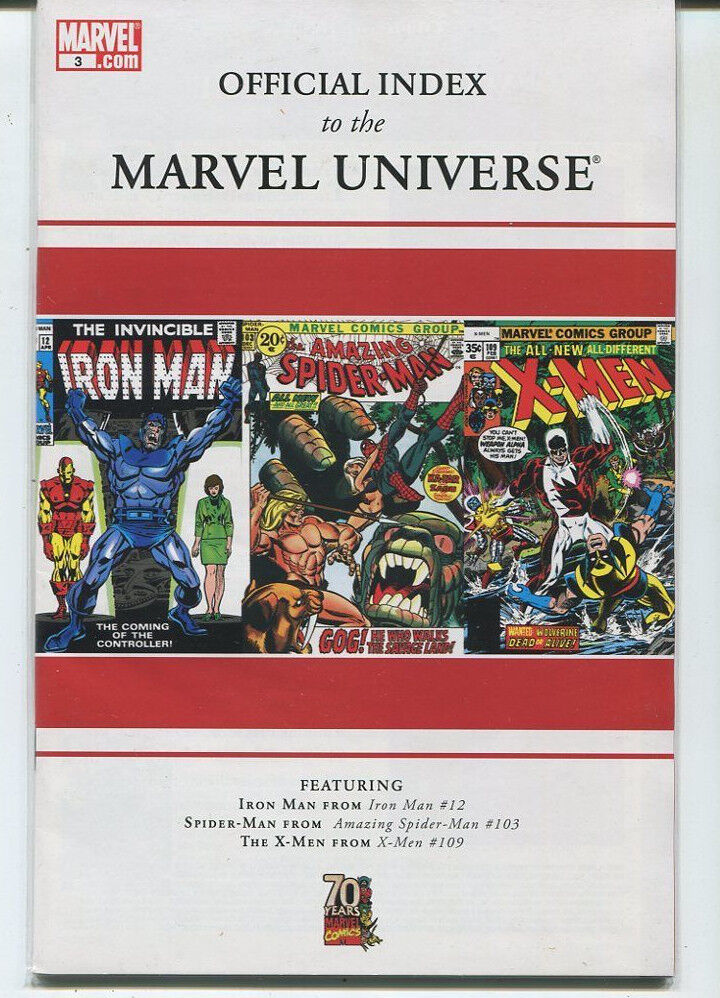 Officia Index To The Marvel Universe #3 Near Mint 2009 CBX13A