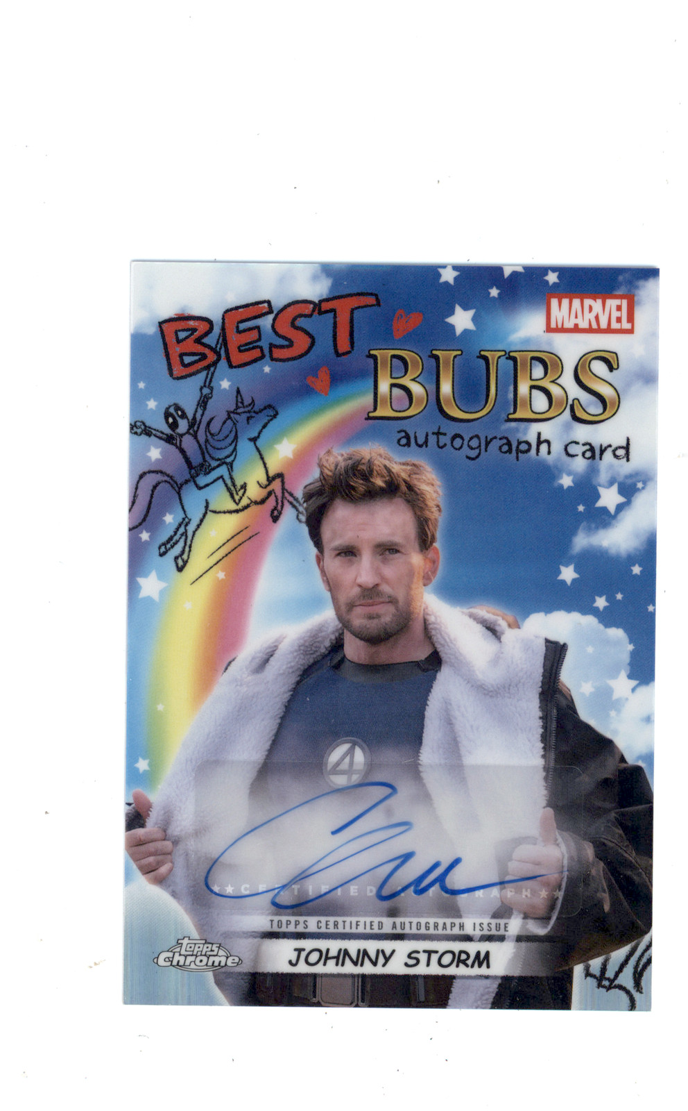 Topps 2025 Deadpool Chrome Marvel Best Bubs NA-CE Auto Chris Evans Johnny Storm
