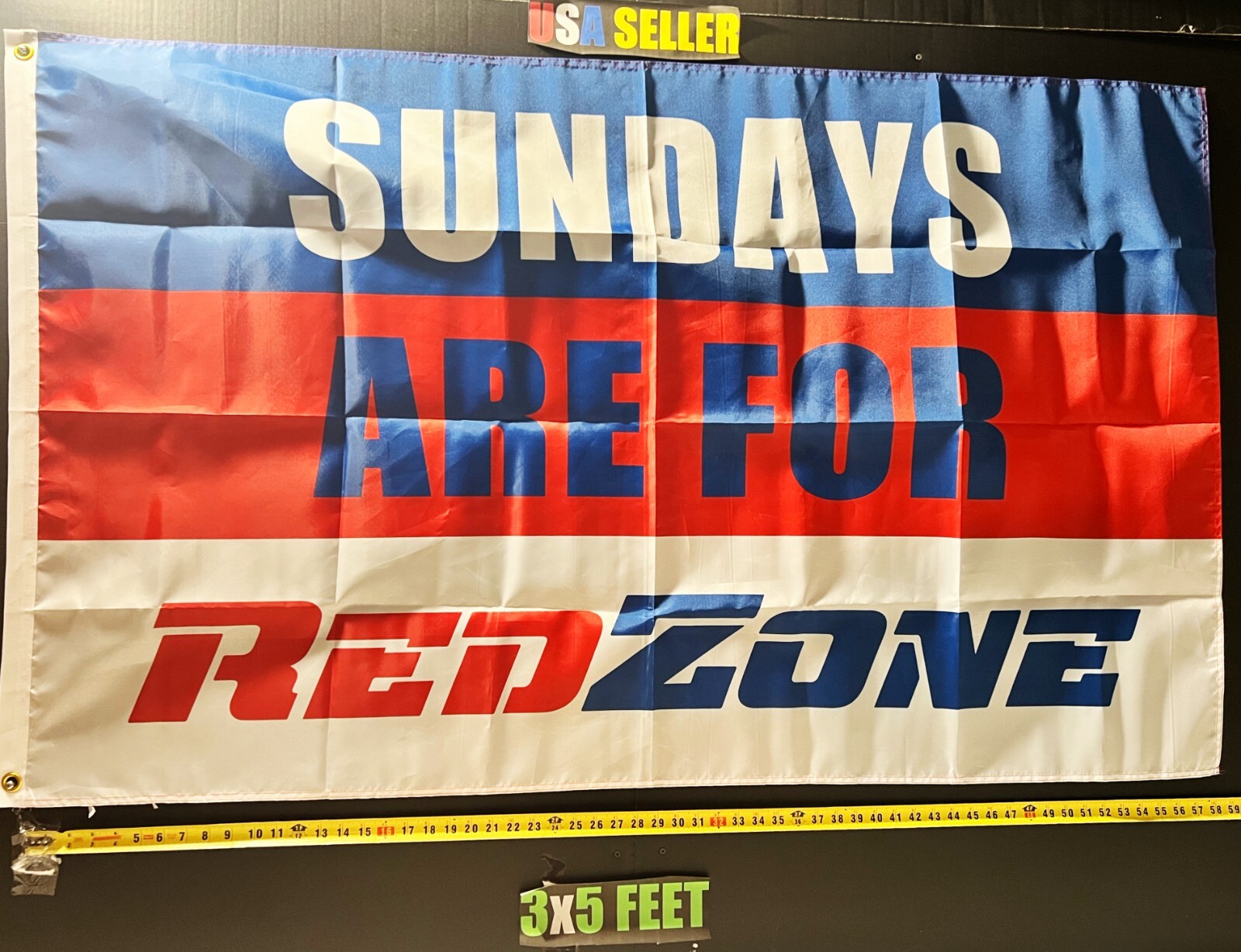 Football Flag Sunday Redzone NCAA NFL Man Cave Beer USA Sign 3x5' Football Flag Sunday Redzone NCAA NFL Man Cave Beer USA Sign 3x5'