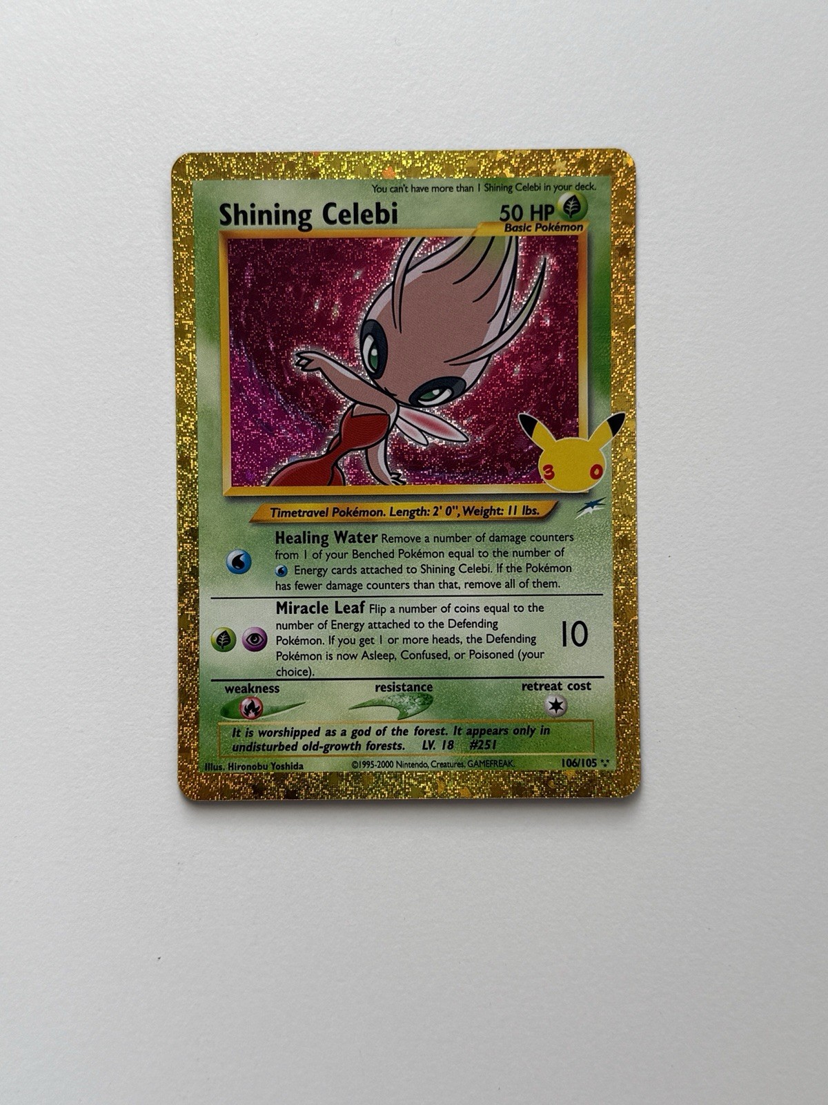 Shining Celebi 106/105 Secret Rare 30th Celebration | Pack Fresh