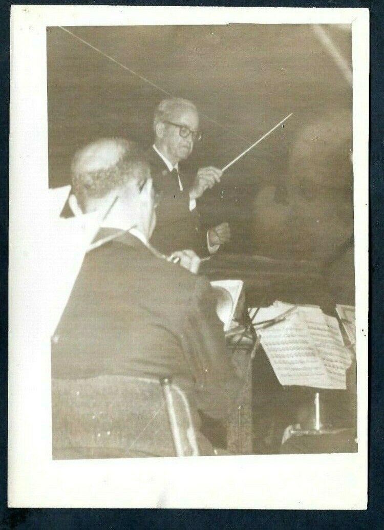 FAMED CUBAN MUSICIAN GONZALO ROIG CONDUCTS ORCHESTRA CUBA 1960s Photo Y 195