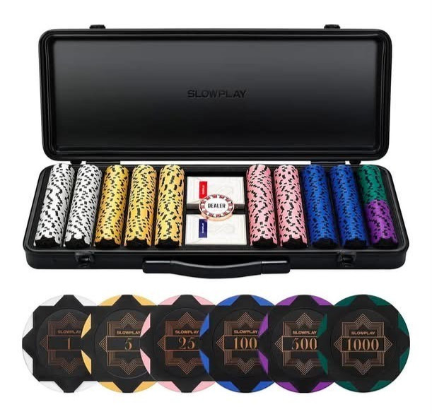 Nash Clay Poker Chips Set 14g&40m for Texas Hold’Em, 500PCS, Numbered Full Set