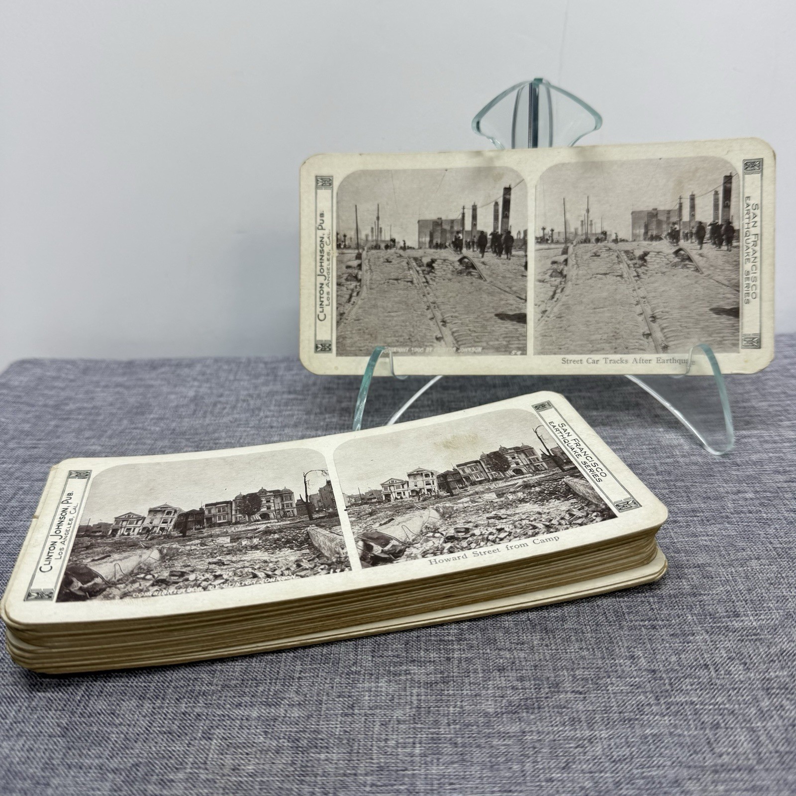 22 Vintage 1906 San Francisco Fire Earthquake Disaster Stereoview Card Photo Lot