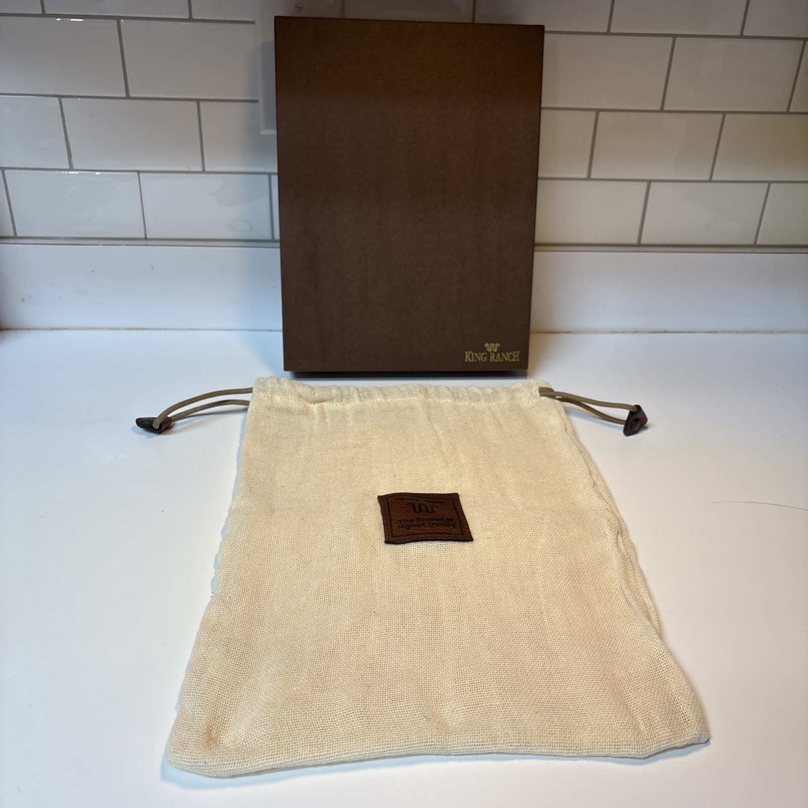 King Ranch Drawstring Bag Dust Cover Leather Stamped 11X15 Mesh & 9X12 Gift Box King Ranch Drawstring Bag Dust Cover Leather Stamped 11X15 Mesh & 9X12 Gift Box