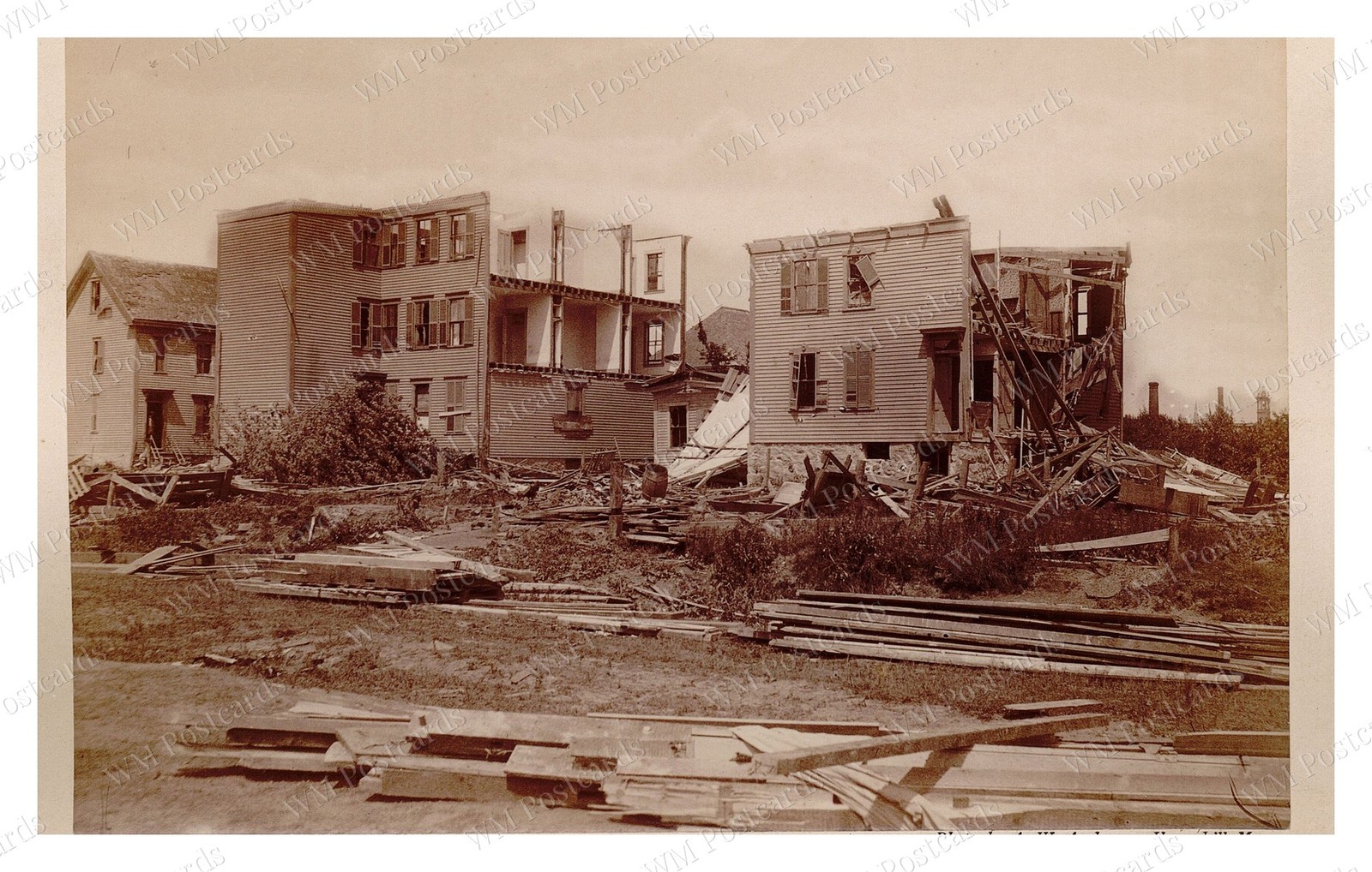 Lawrence Massachusetts 1890 Wooden Houses Construction Debris Standard Postcard